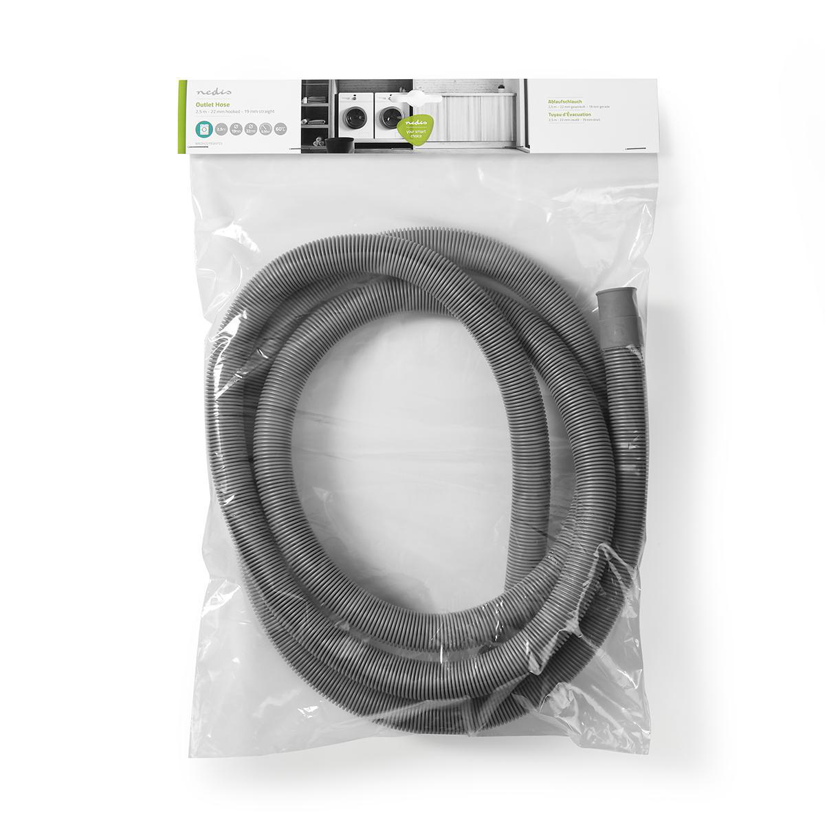Grauer Wellschlauch in Kunststoffverpackung.