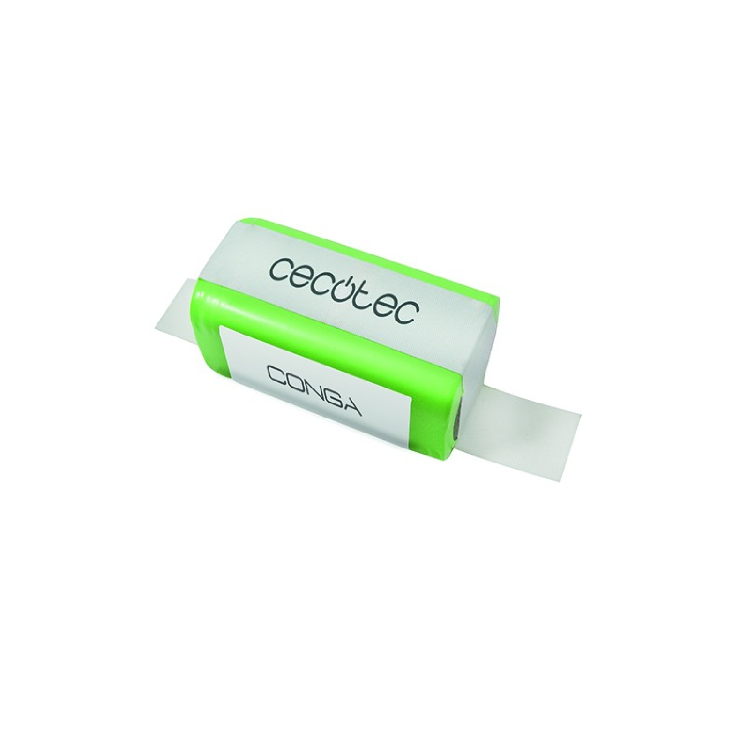 Cartucho de limpieza verde y blanco con etiquetas 'cecotec' y 'CONGA'.