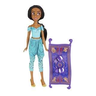 Muñeca  - Princesa Aventuras cotidianas - Jasmine y su alfombra mágica DISNEY PRINCESS, 3 AÑOS+, Multicolor