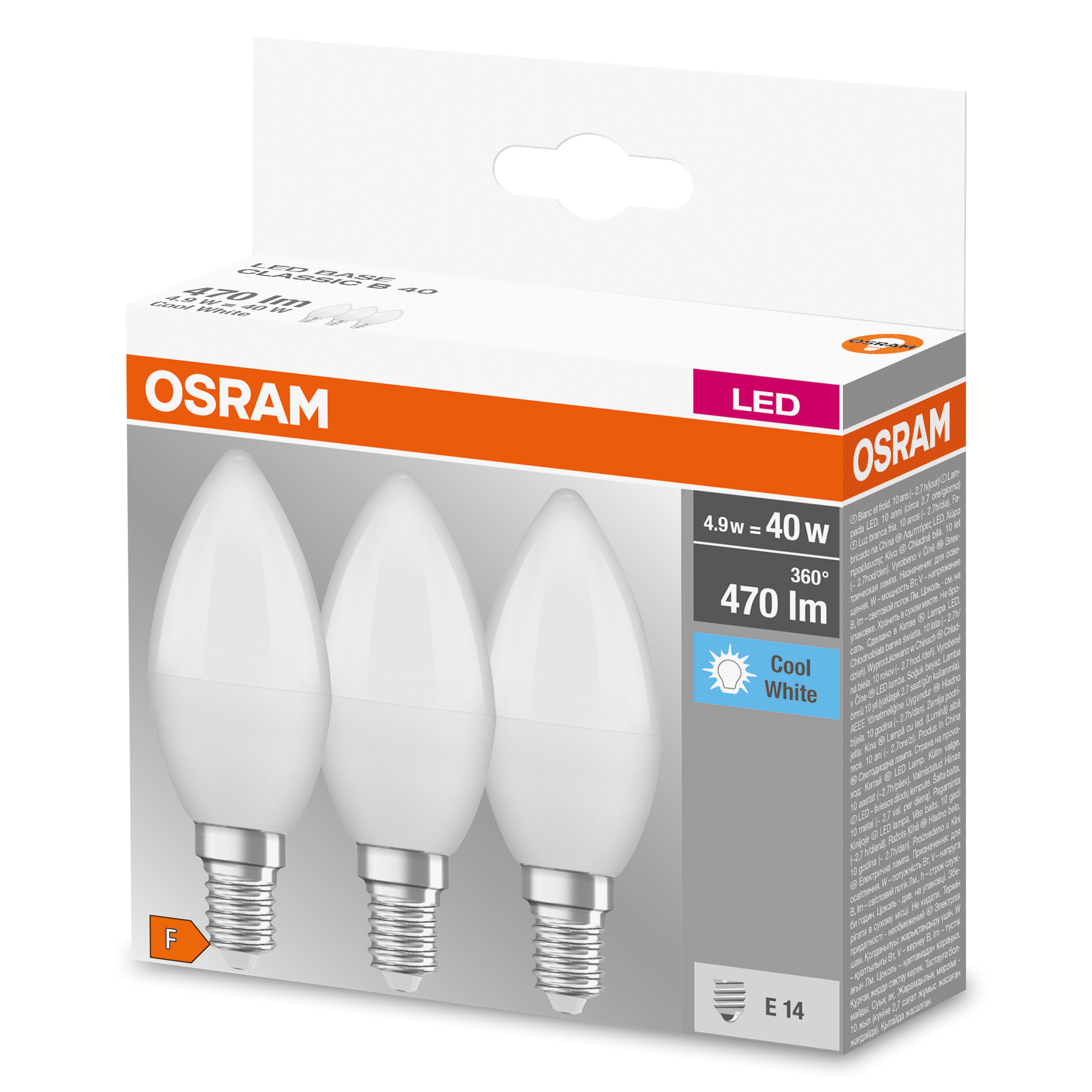 OSRAM  LED BASE LED B Lampe Kaltweiß lumen 470 CLASSIC