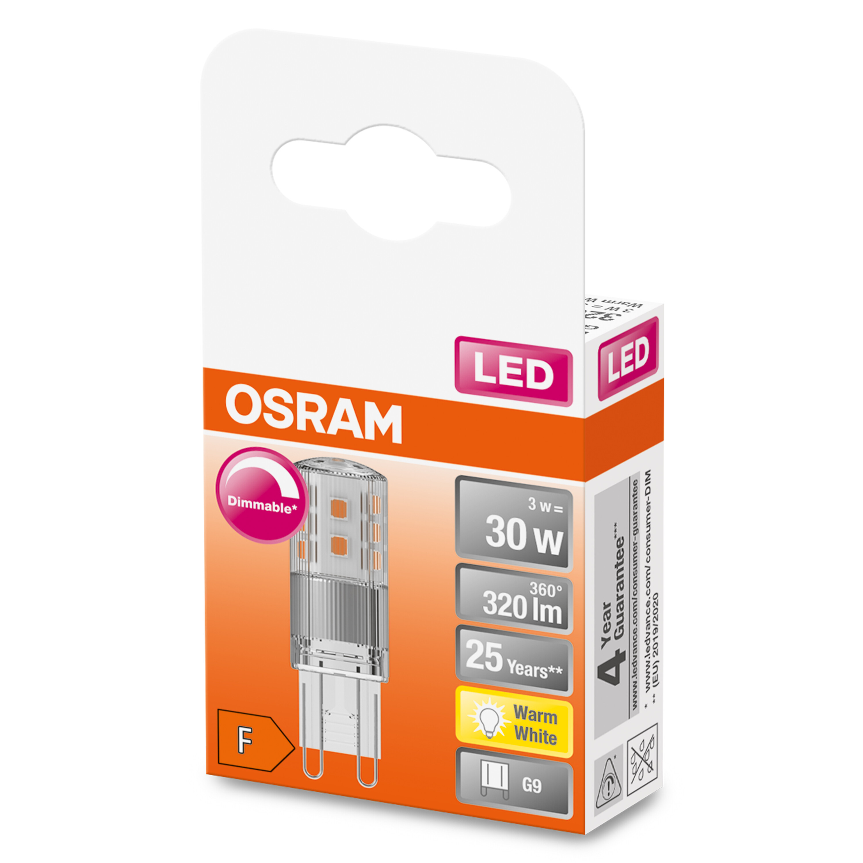 OSRAM  LED LED Warmweiß PIN Lampe G9 DIM lumen 320
