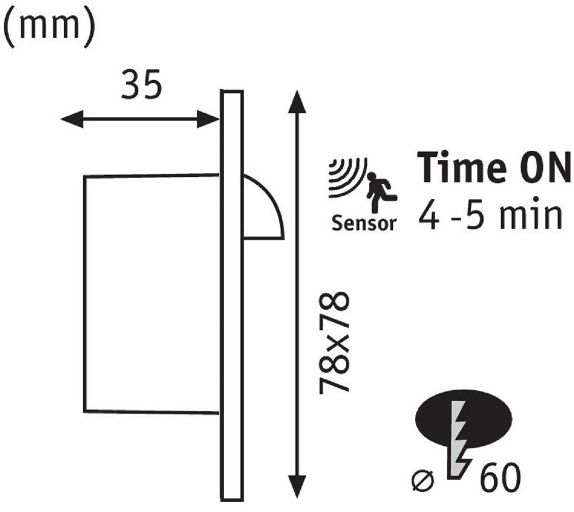 Diagramm mit Messungen und Text. Es zeigt einen Sensor mit einem Timer.