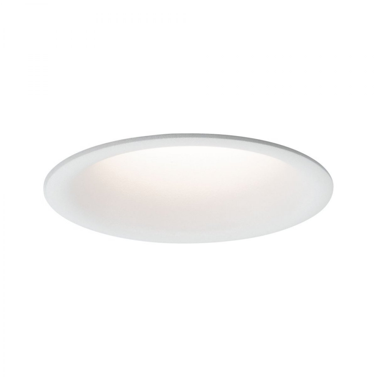 Un luminaire encastré rond et blanc. Il a une forme circulaire et une finition blanche.