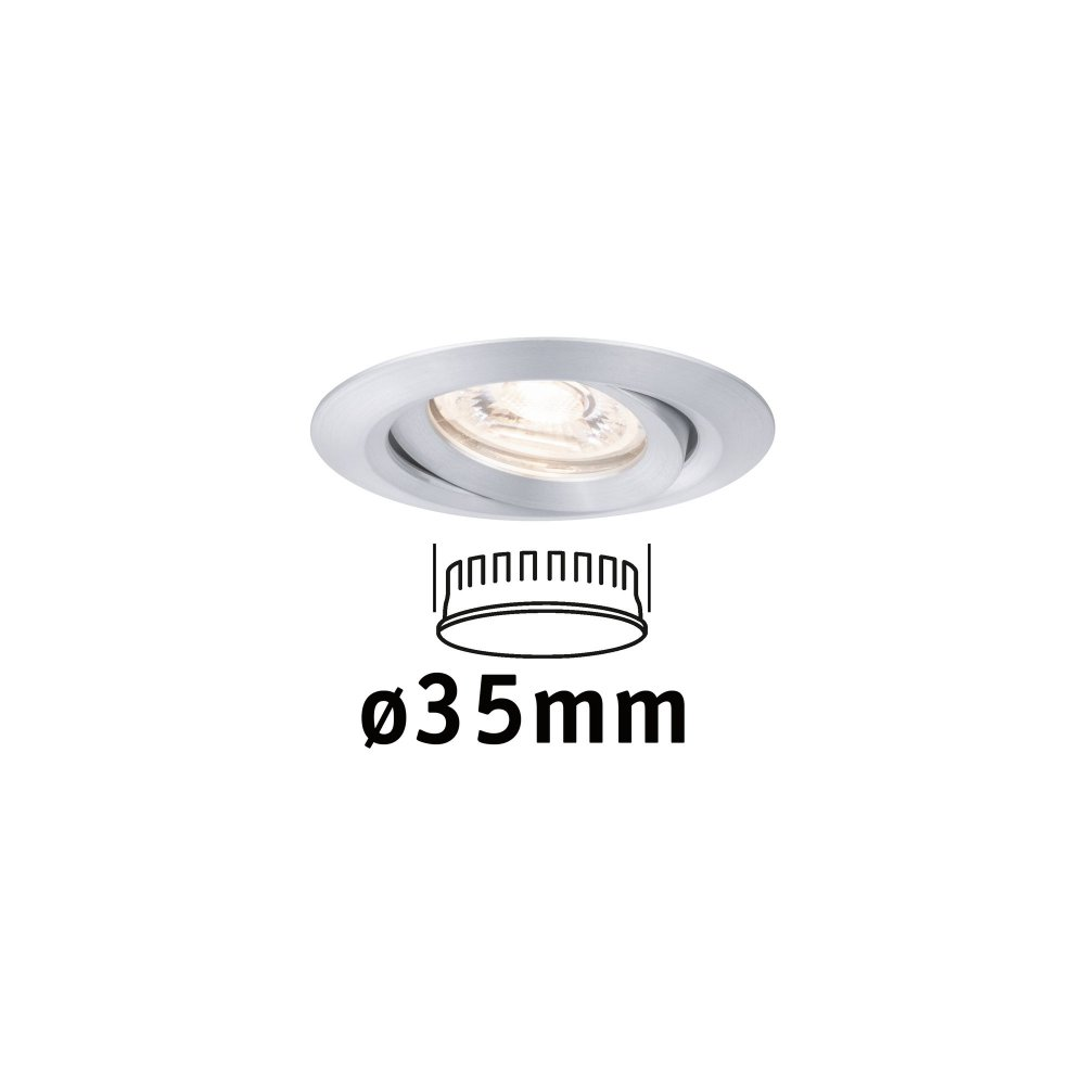 Lampa wpuszczana, ze srebrnym korpusem i jasną żarówką.