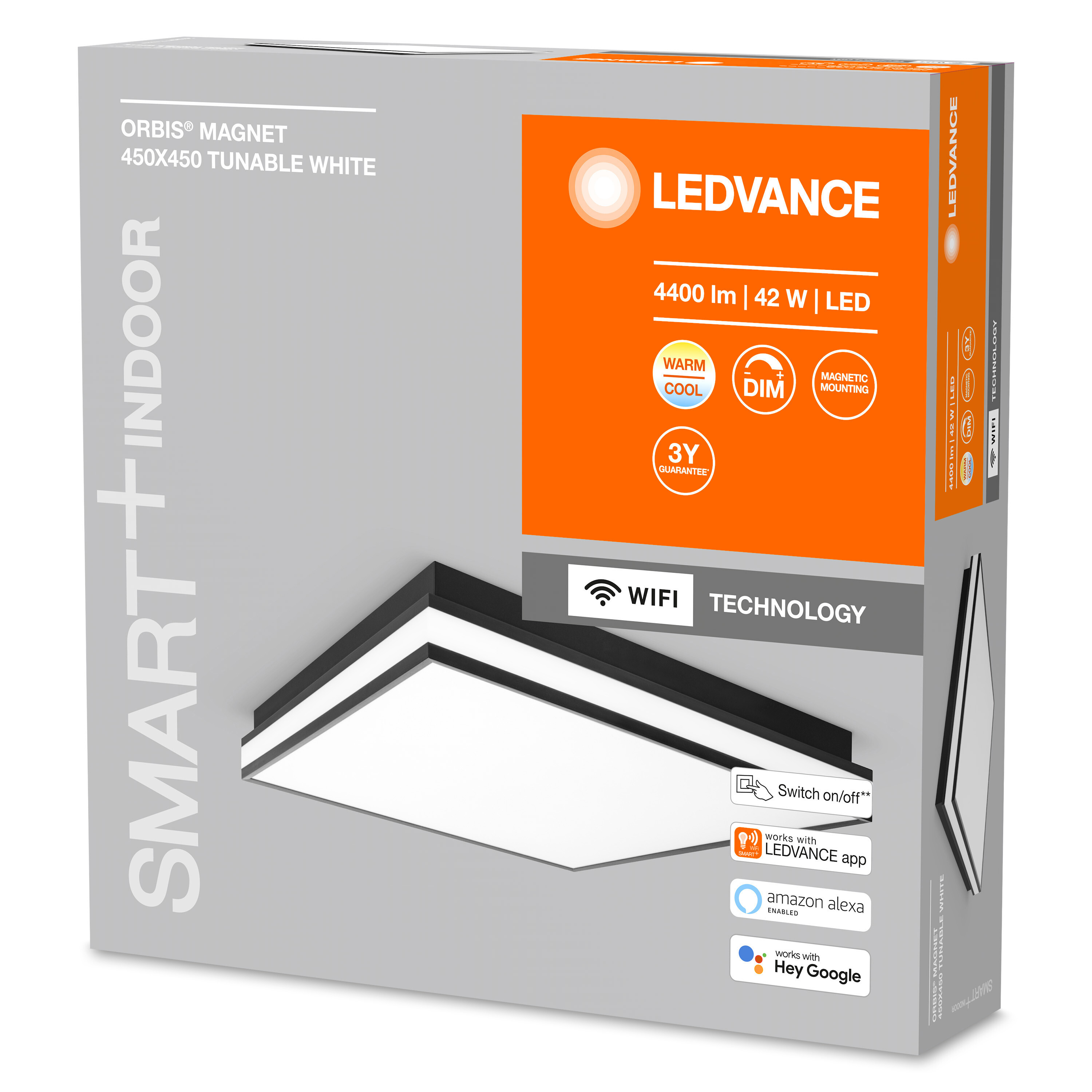 Scatola luminosa per interni intelligenti LEDVANCE. Wi-fi, dimmerazione e montaggio magnetico. Bianco regolabile.