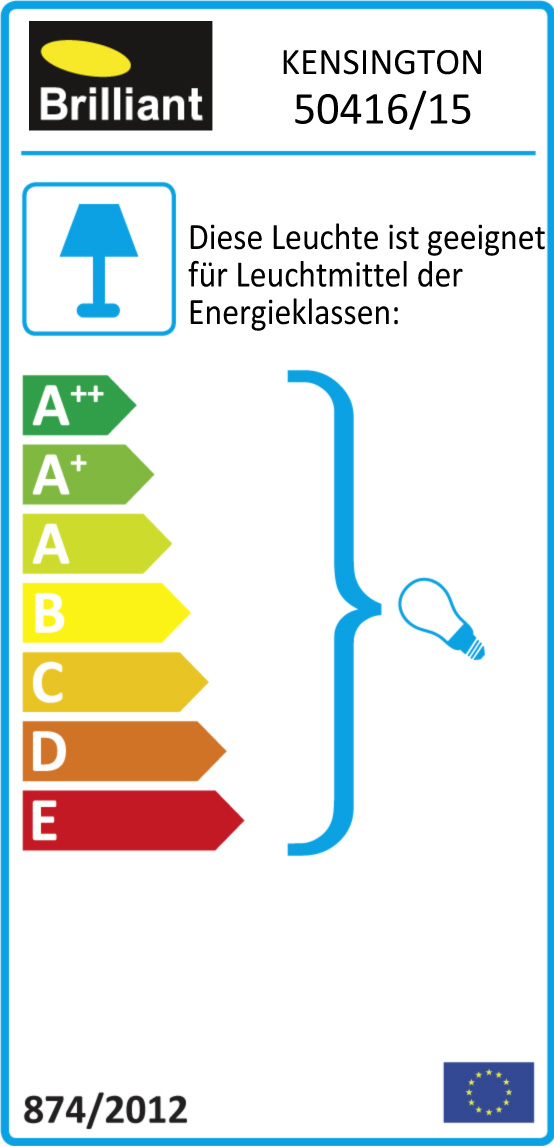 Energieetikett für Leuchten: KENSINGTON 50416/15, geeignet für Energieklassen A++ bis E.
