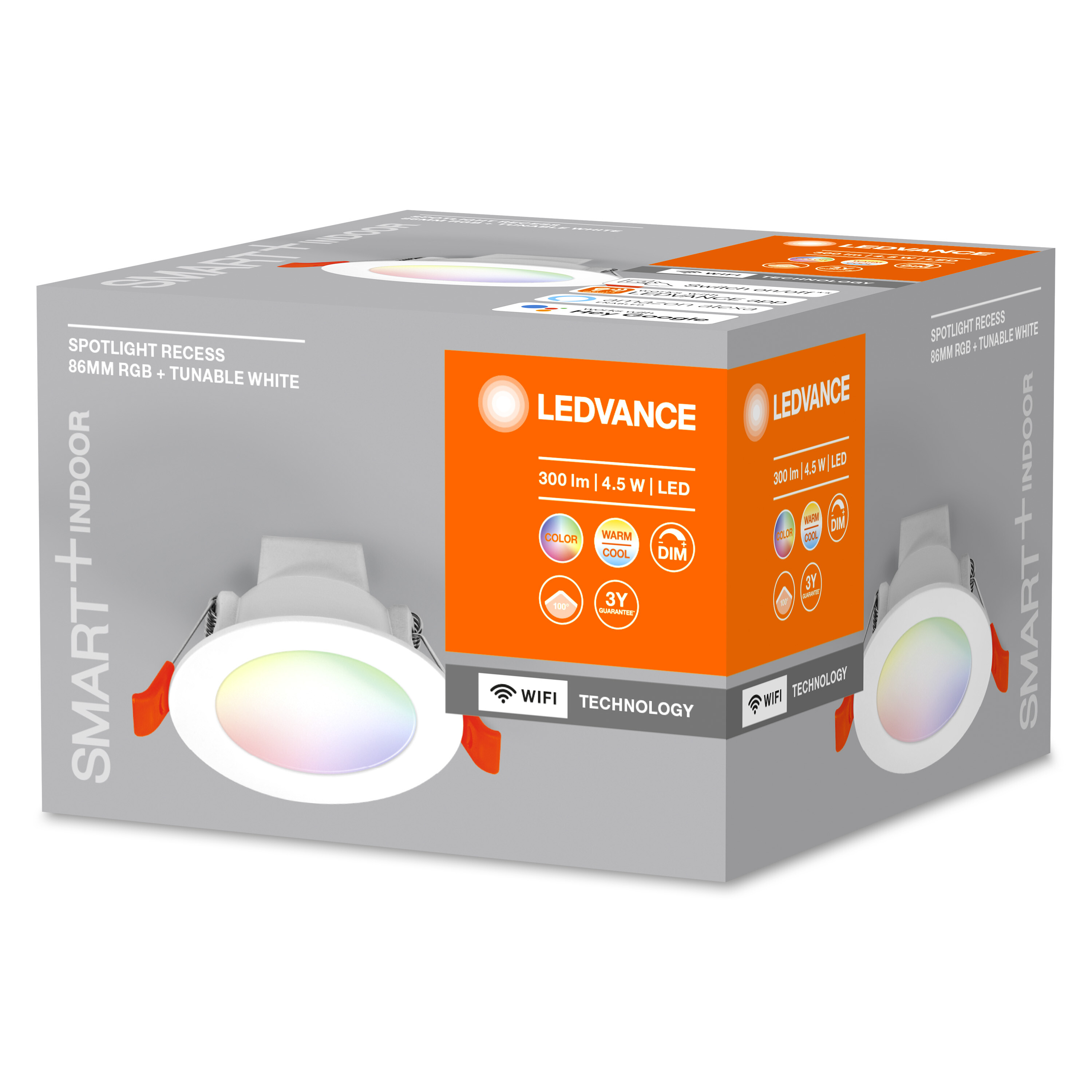 LEDVANCE SMART RECESS Lichfarbe DOWNLIGHT RGB AND TW änderbar Deckenbeleuchtung