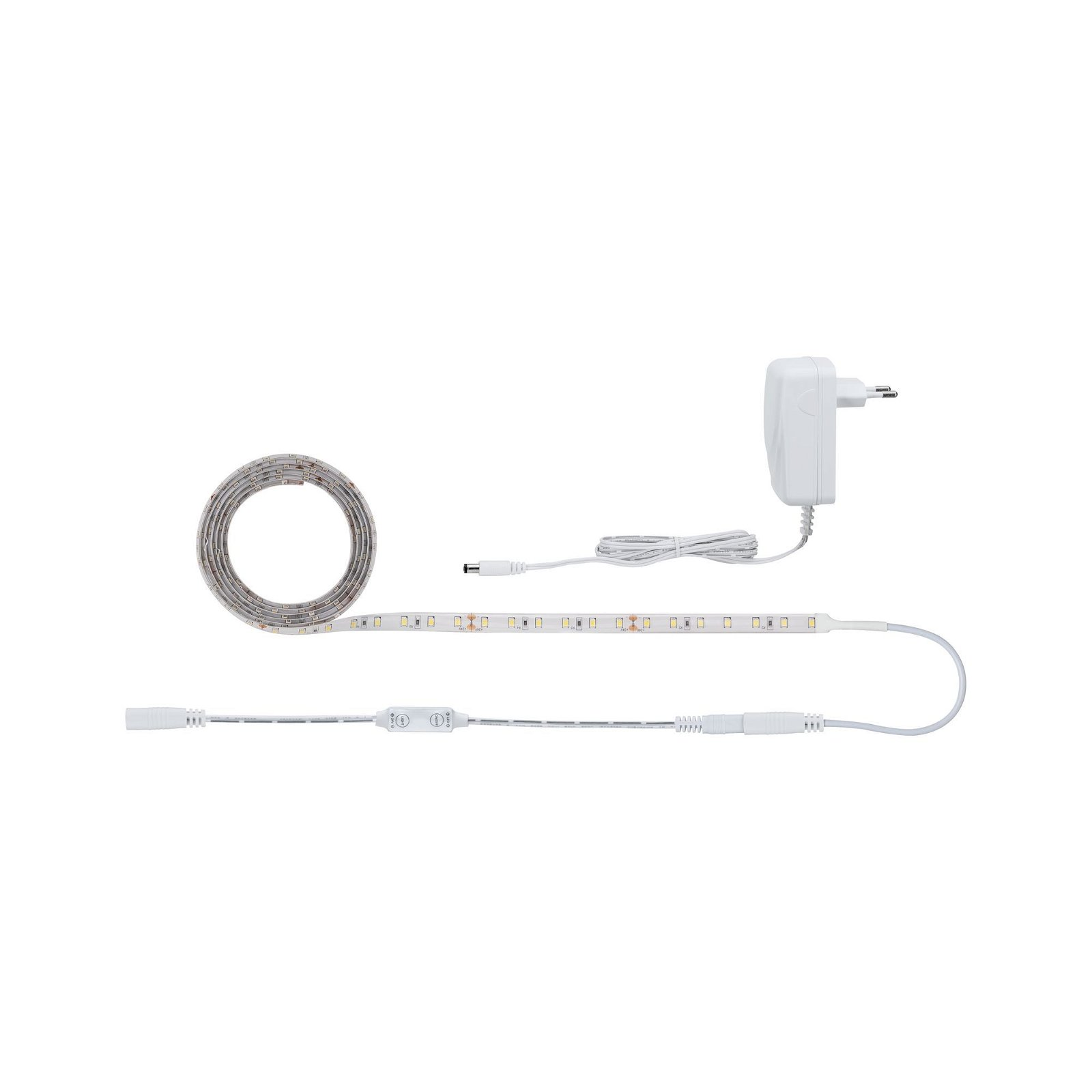 LED-Streifenlichter, Netzteil und Stecker.