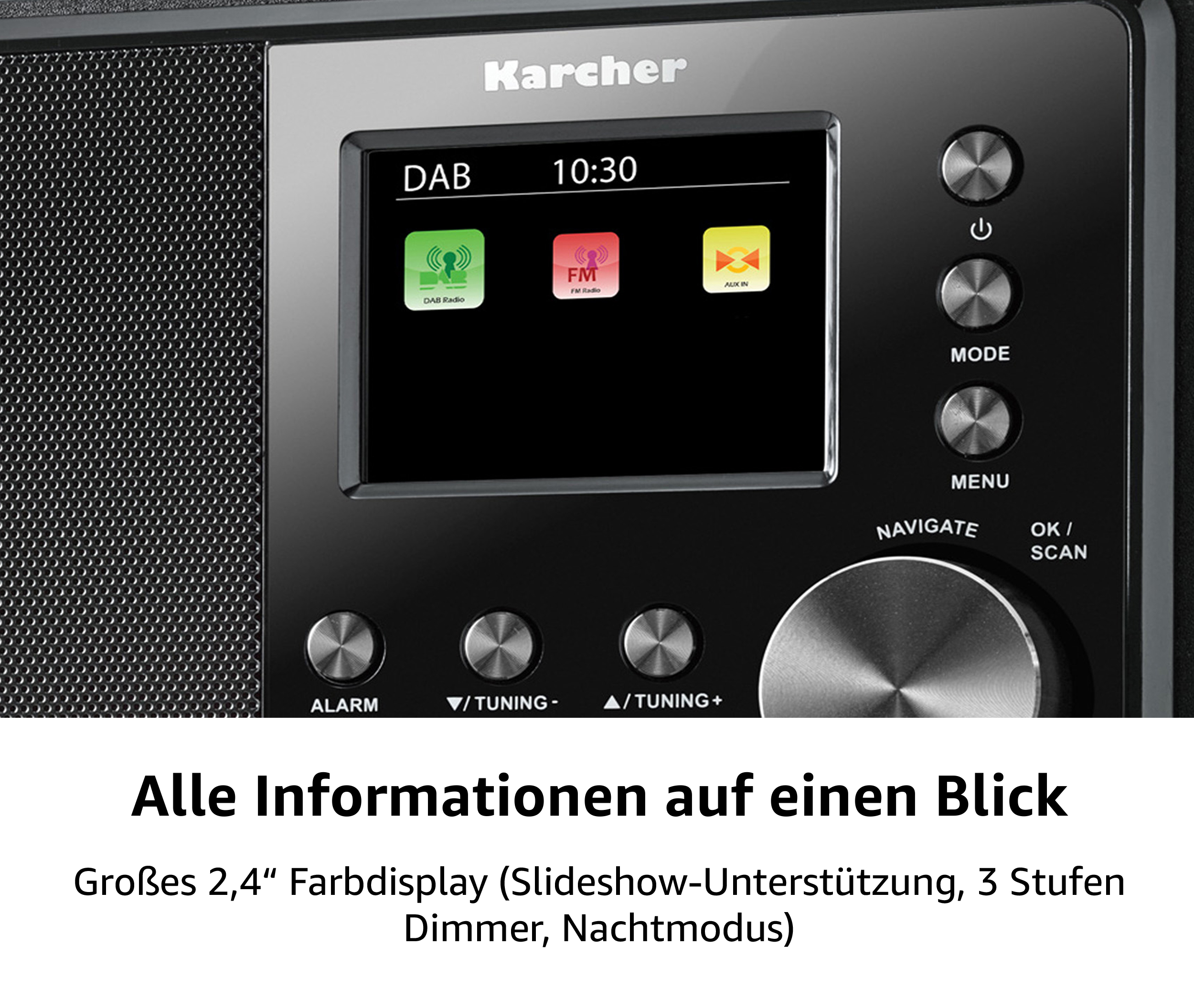 FM, 3000 DAB DAB+, Radio, Schwarz DAB+, KARCHER DAB+