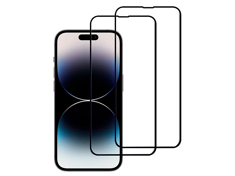 CASEONLINE 2-pack 5D Displayschutzglas(für Apple iPhone 14 Pro)