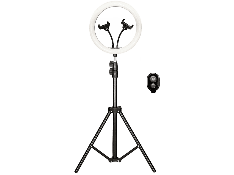 Soporte con Aro de Luz LED - Kit Studio Live Max Aro de Luz con Trípode  Suelo 1,60 M para Smartphone KSIX, Negro