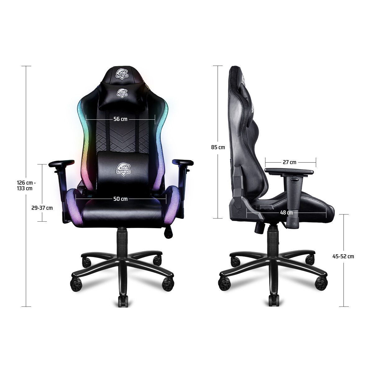 Chair Gaming Pro ONE RGB Schwarz Stuhl, GAMING