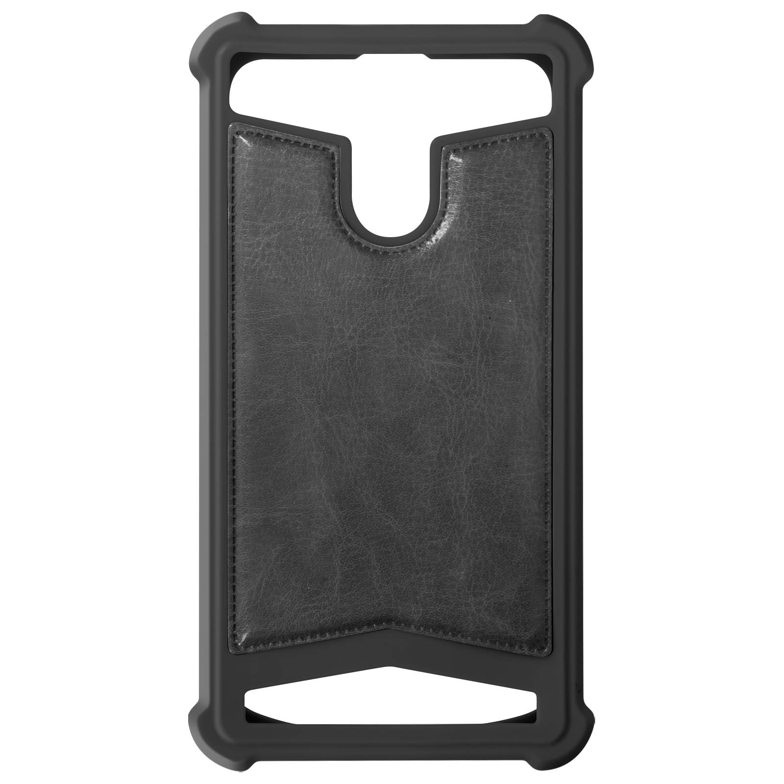 Custodia nera per telefono con inserto similpelle.