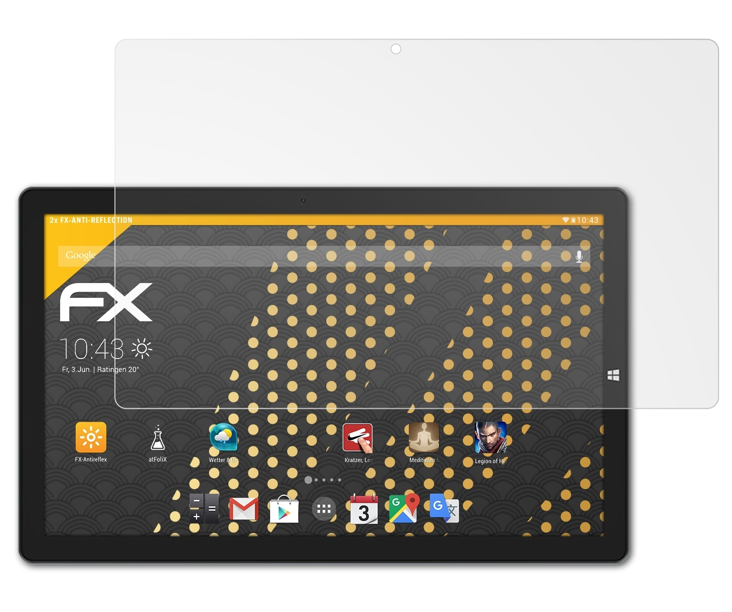 2x X16) Displayschutz(für FX-Antireflex Teclast ATFOLIX