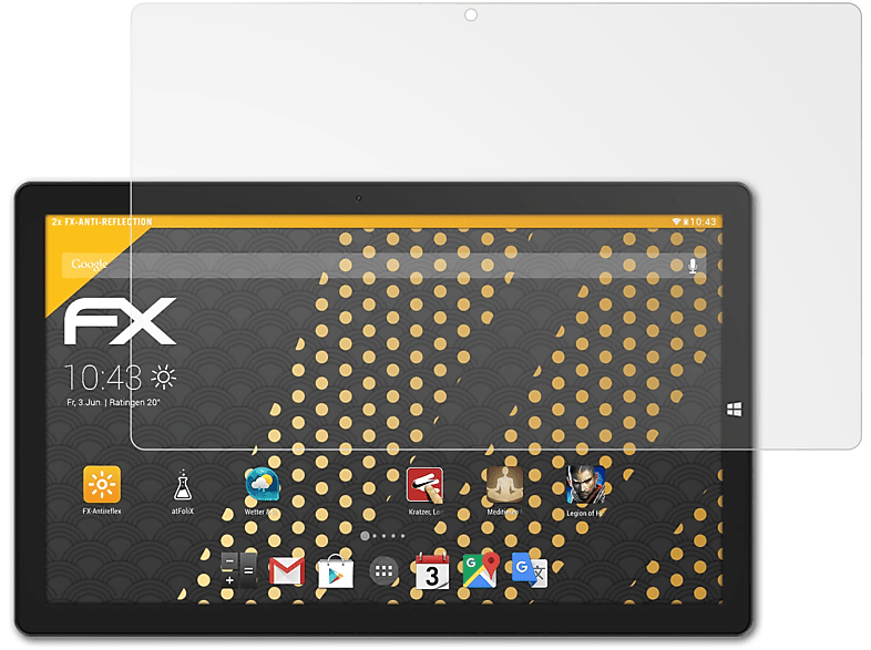 ATFOLIX 2x FX-Antireflex Displayschutz(für Teclast X16)