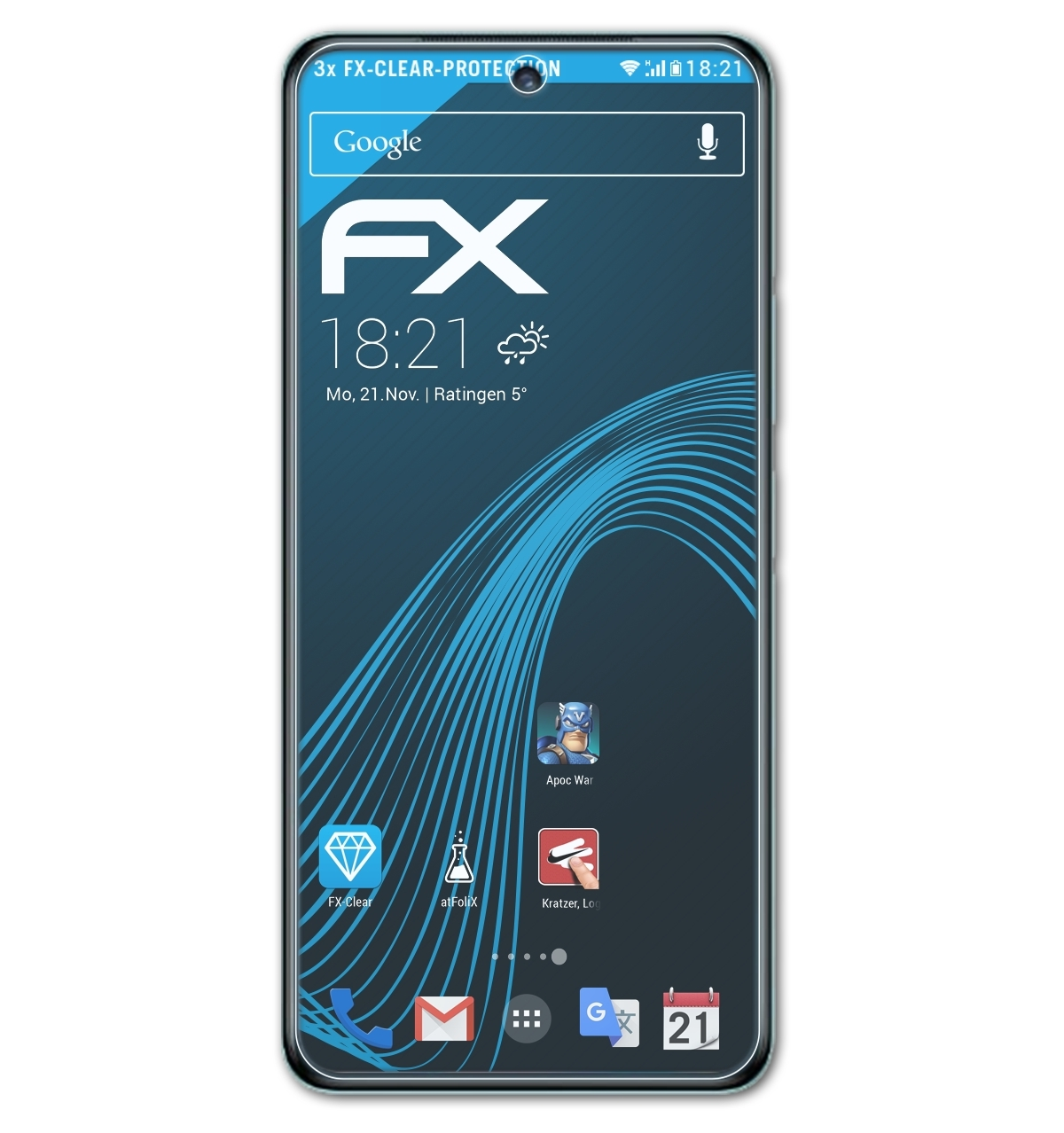 ATFOLIX 3x FX-Clear Displayschutz(für Vivo T1)