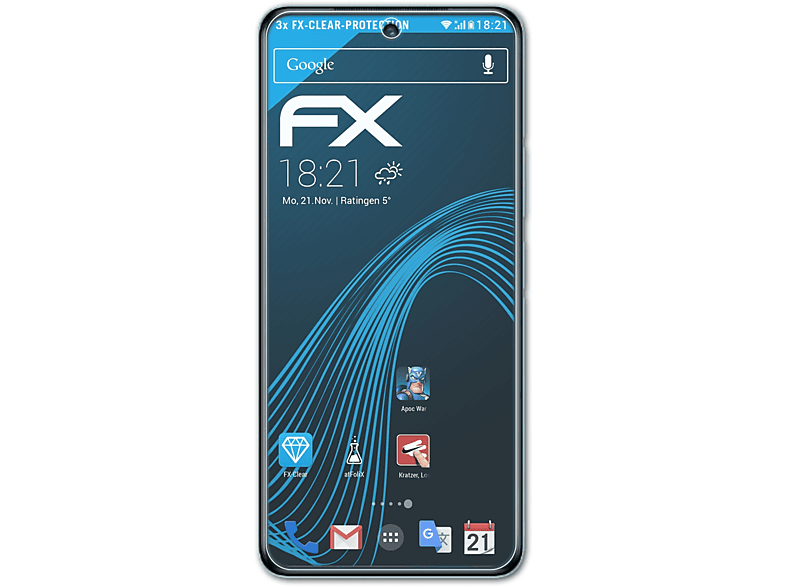 ATFOLIX 3x FX-Clear Displayschutz(für Vivo T1)
