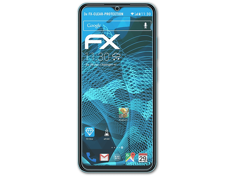 ATFOLIX 3x FX-Clear Displayschutz(für Xiaomi Redmi Note 11E)