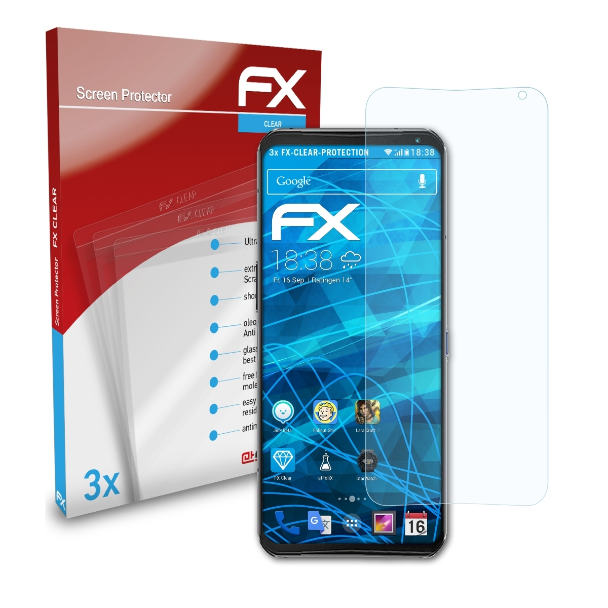 ATFOLIX 3x FX-Clear Displayschutz(für Y90) Lenovo Legion