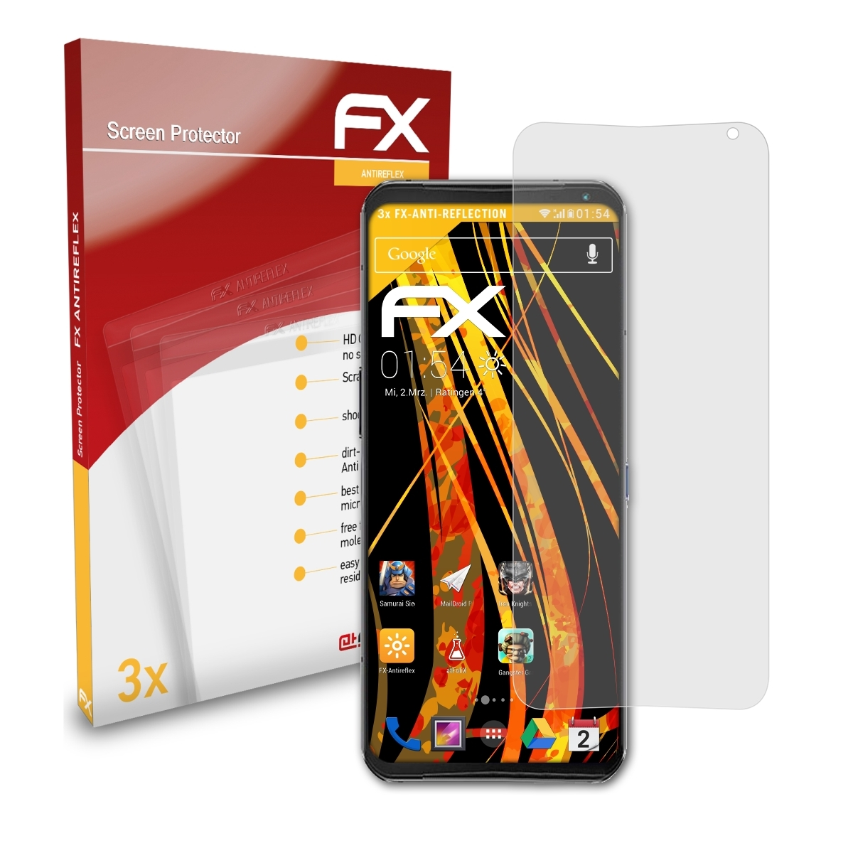 Y90) FX-Antireflex ATFOLIX Displayschutz(für 3x Lenovo Legion