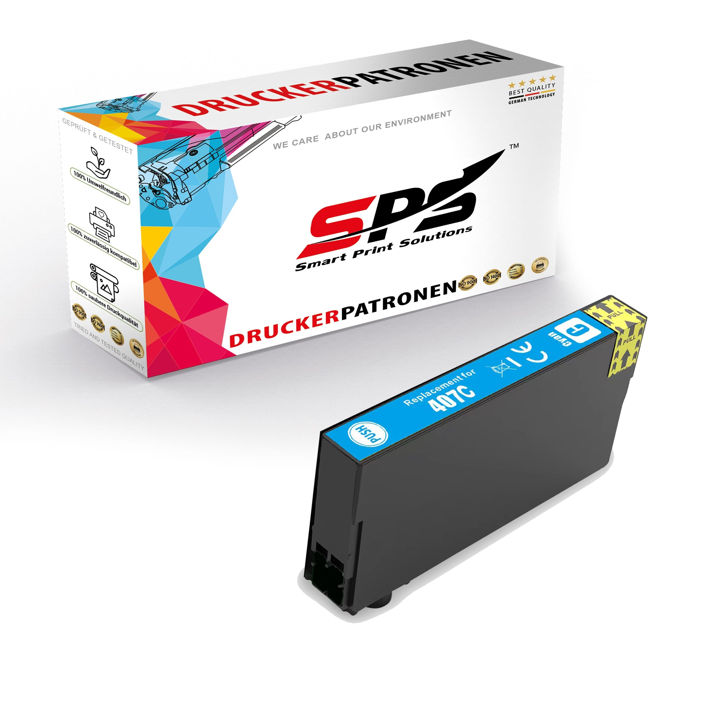 SPS S-15897 Tintenpatrone Pro 407 (C13T07U240 WorkForce 4745 / DTWF) WF Cyan
