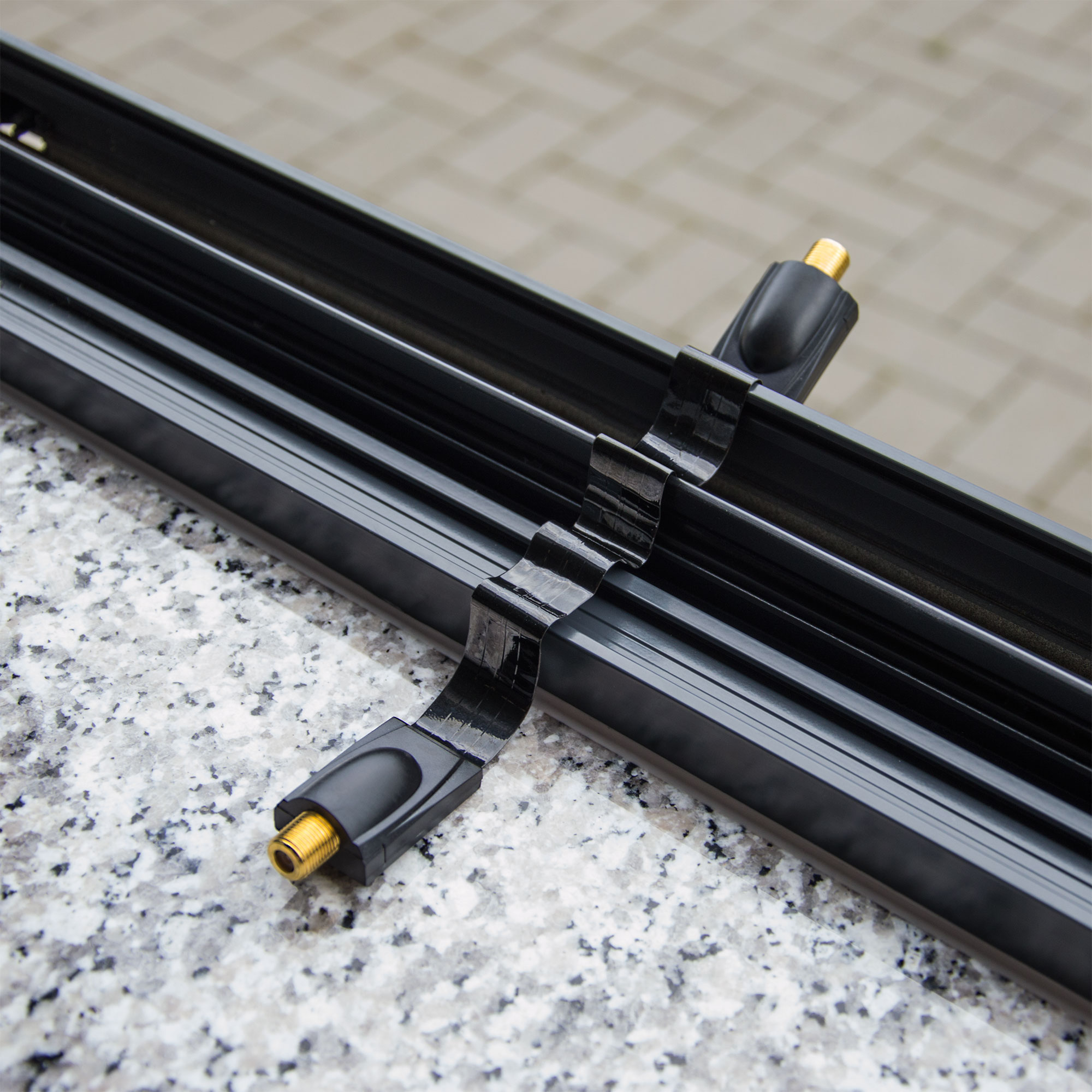 Fensterdurchführung Flachkabel VERGOLDET SAT Kabel 4K UltraHD Tür SLIM HQ Weis E - Foto 5