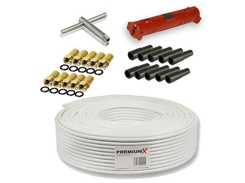 50m SAT Kabel Antennenkabel 4 fach 135dB DIGITAL Koax Koaxialkabel 135 FULL HDTV