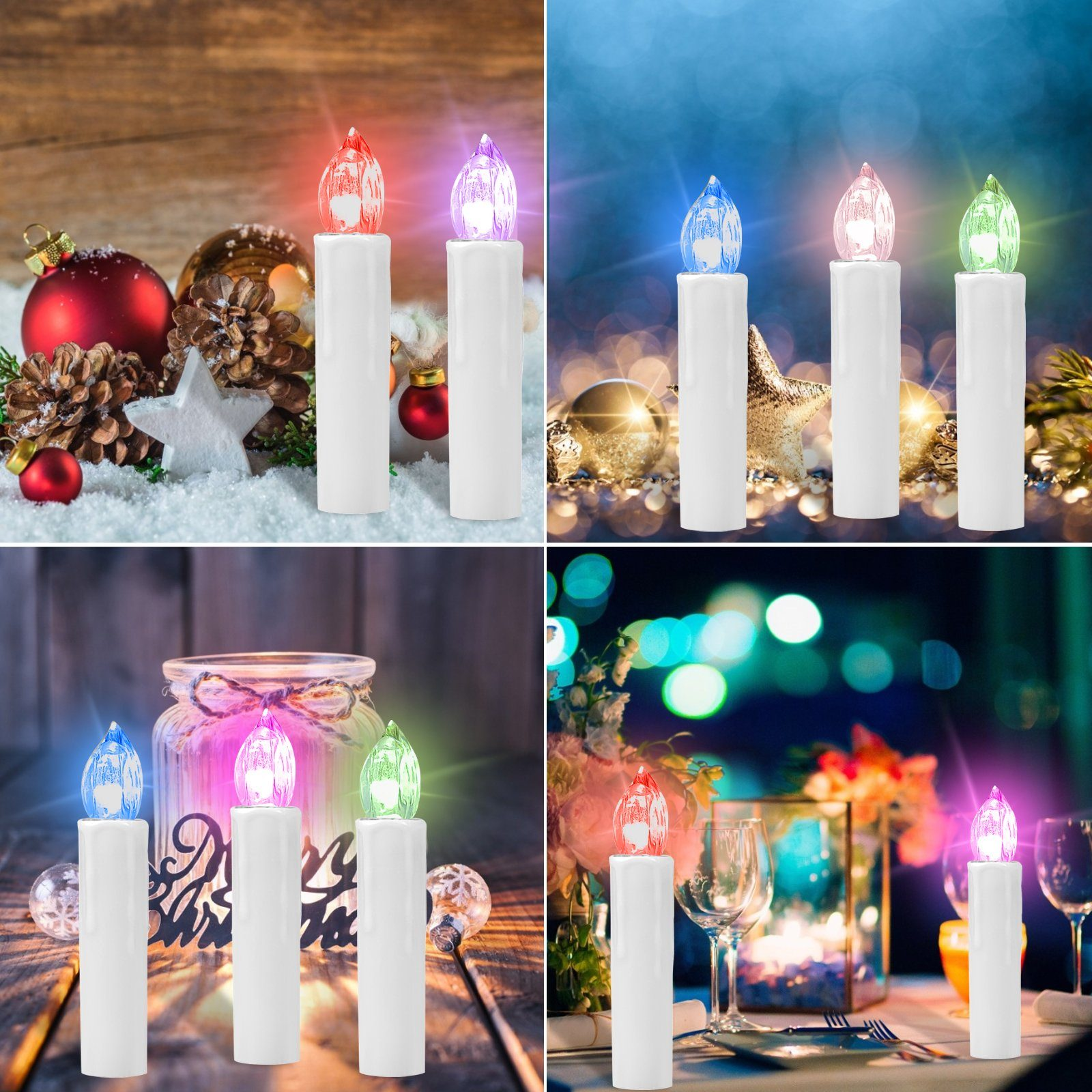 OZAVO CH030BT_W 30-tlg Weihnachtskerzen LED kabellose Kerzen