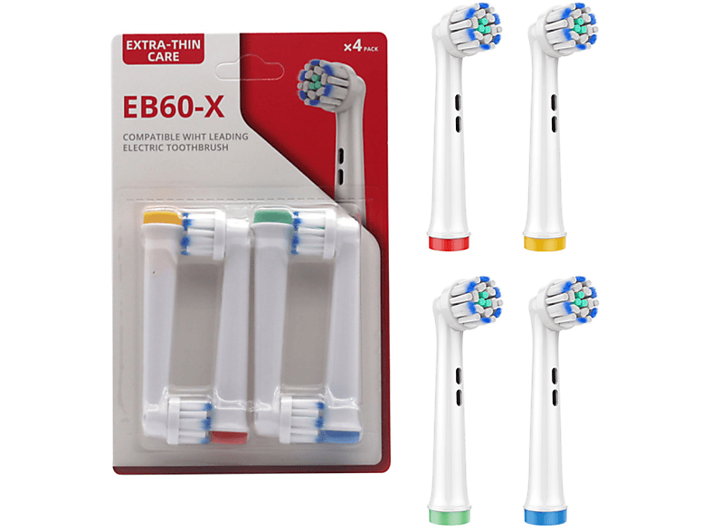 INF Ersatz-Zahnbürstenköpfe für Oral B 1000 EB60-X Braun Ersatz-Zahnbürstenköpfe 4er-Pack