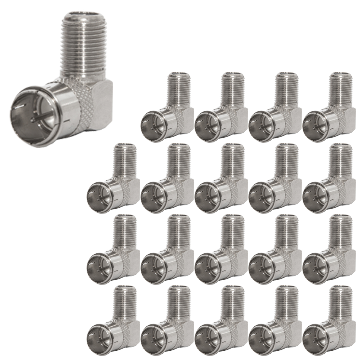 PREMIUMX 20x F-Quickstecker 90° F-Stecker SAT für 7,5mm Koaxialkabel Winkelstecker