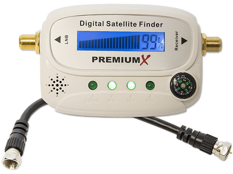 PREMIUMX PXF-20 4K Finder Sat Satellitenfinder FullHD Digital Anzeige LCD Satelliten Finder