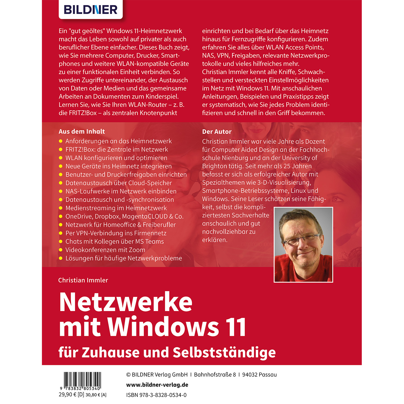 Ein Buchcover mit Titel, Autor und einem Foto eines Mannes.