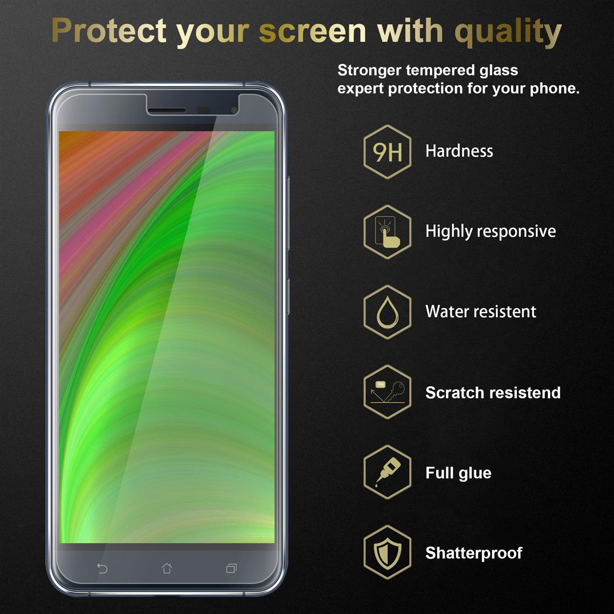 3x ZOOM S) Schutzfolie(für CADORABO ZenFone Tempered Glas Asus Schutzglas