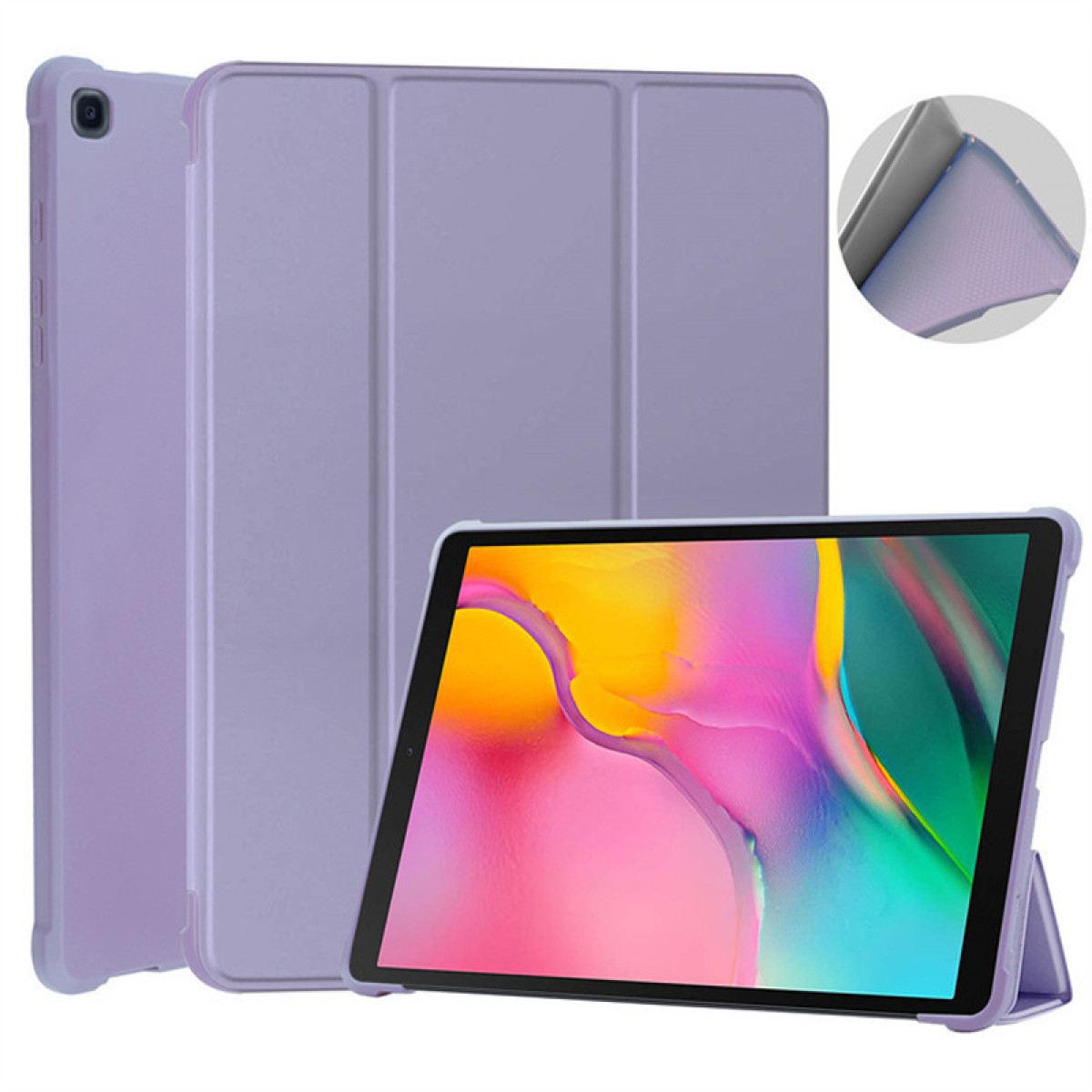 INF Faltbare Tablethülle Tablethülle Backcover TPU, für lila Kunstleder, Samsung