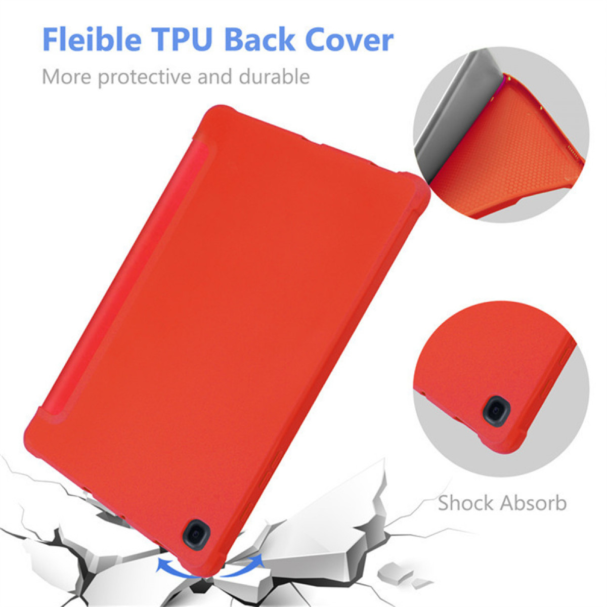 INF Faltbare Tablethülle Tablethülle Backcover TPU, für lila Kunstleder, Samsung