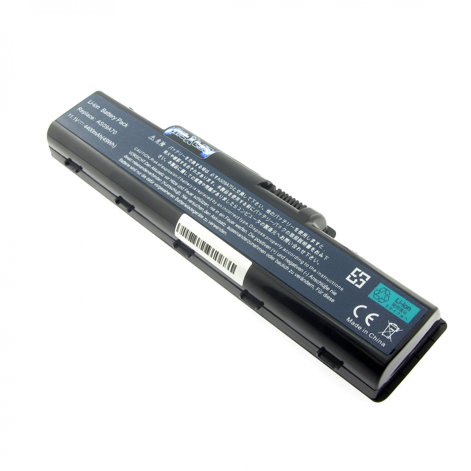 MTXTEC Akku LiIon, 11.1V, 4400mAh Lithium-Ionen für EMACHINES Volt, E627 4400 11.1 mAh Notebook-Akku, (LiIon)