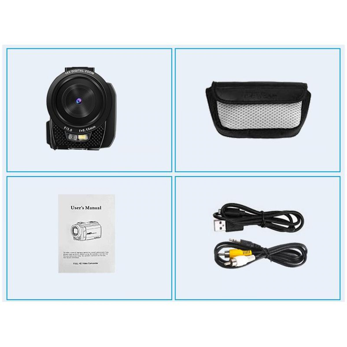 24MP Digitalkamera Camcorder 16-facher opt. INF / drehbarer Zoom / und Zoom 1080P LCD-Bildschirm