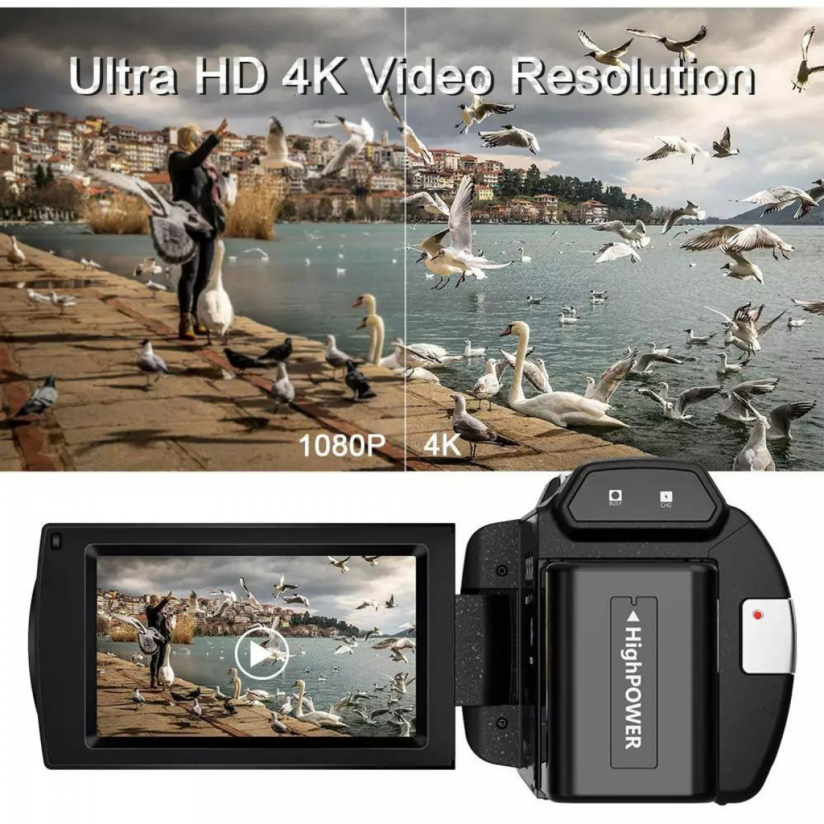 INF Camcorder 4K / / / Fernbedienung Zoom opt. 16x Zoom / IR-Nachtsicht Camcorder 48MP