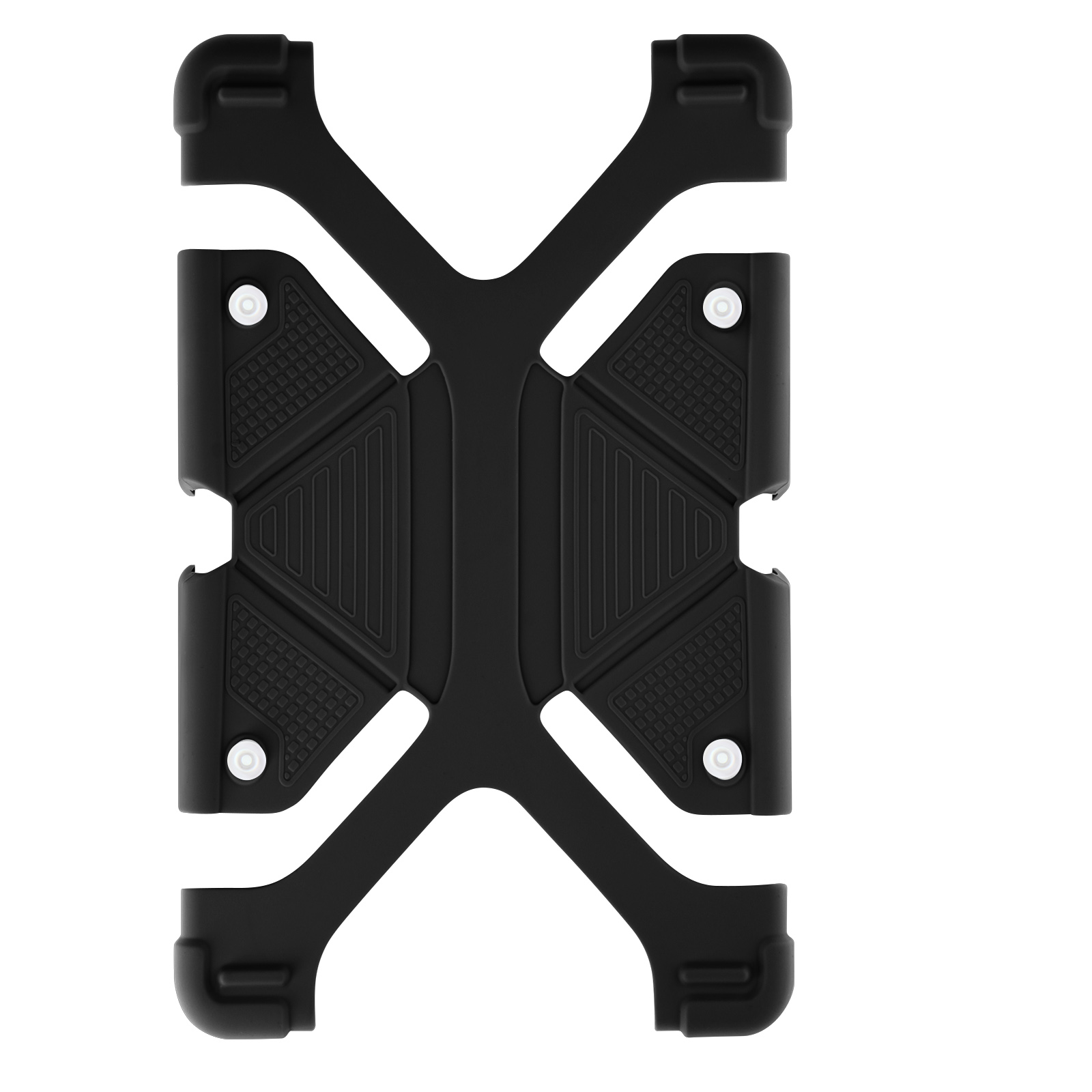 Schwarzer Telefonhalter für ein Auto, mit X-Form.