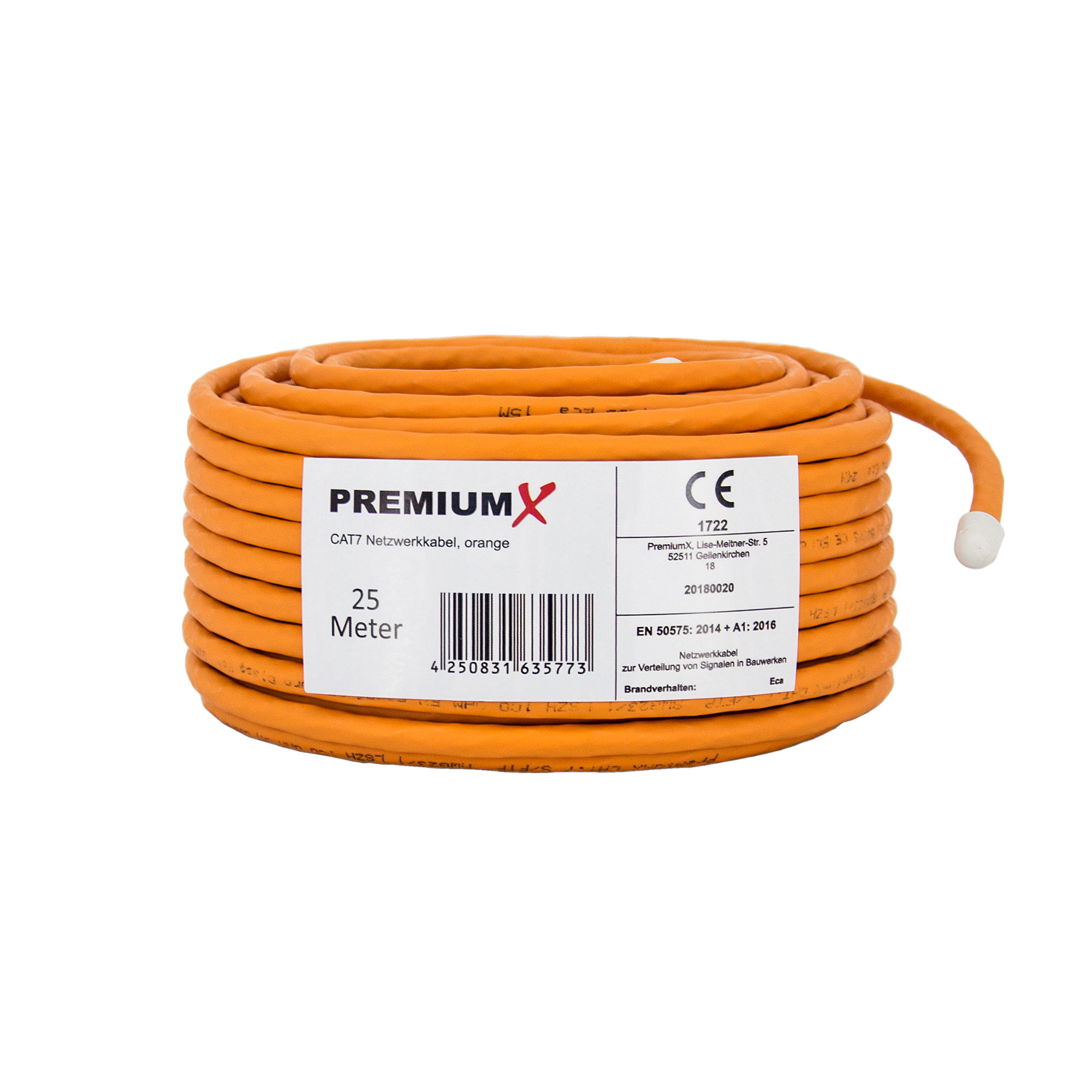 PREMIUMX 25m CAT 7 Netzwerkkabel LAN 25 Ethernet Netzwerkkabel, Simplex Kabel m Datenkabel