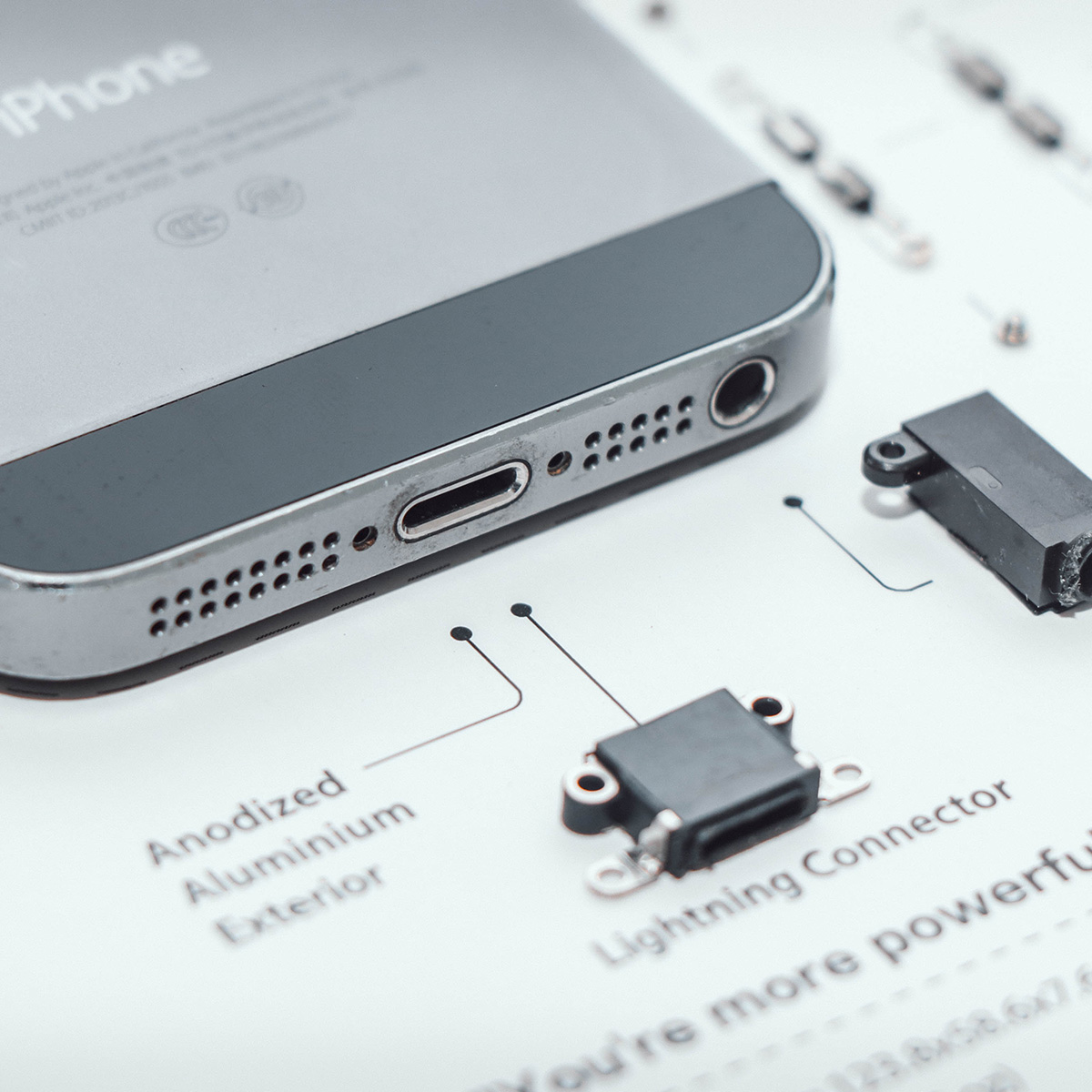 XREART Demontiertes iPhone 5s im (33 Schwarz) 33 Bilderrahmen cm, x