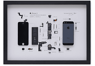 XREART Demontiertes iPhone 5 im Bilderrahmen (32,6 x 44,4 cm, Schwarz)