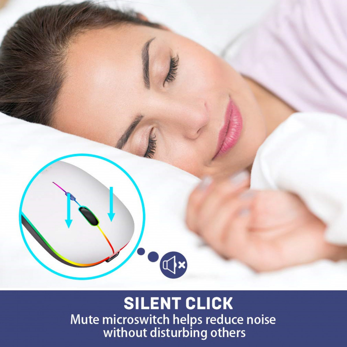 Maus, Kabellose silber Maus RGB-LED-Dual-Mode-Bluetooth/WLAN INF mit