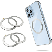 INF Magnetische Adapterringe für kabelloses Laden, 5er-Pack kabellose Laderinge universal, silber