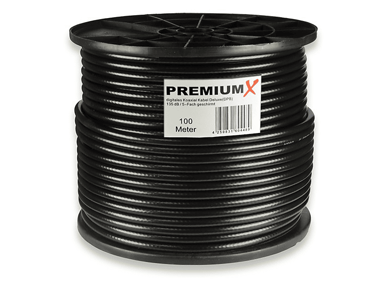 Premium Koaxialkabel 20 M, 90 DB Schirmung, 4 Mm Dünn, Inkl. 10 F-Stecker Für Satellit, Kabel & DVB-T