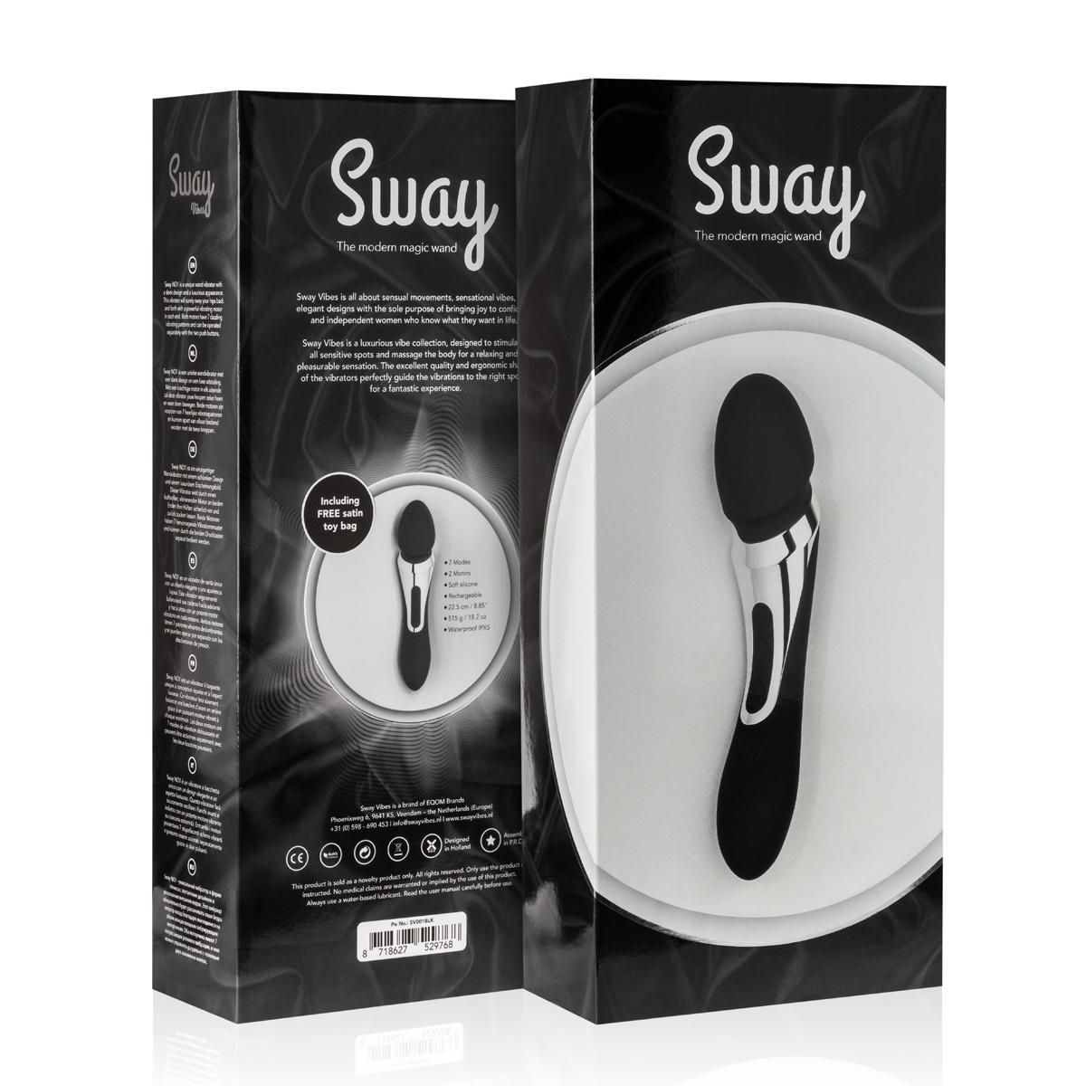 Zwei Kartons eines Sexspielzeugs mit dem Namen "Sway" darauf.