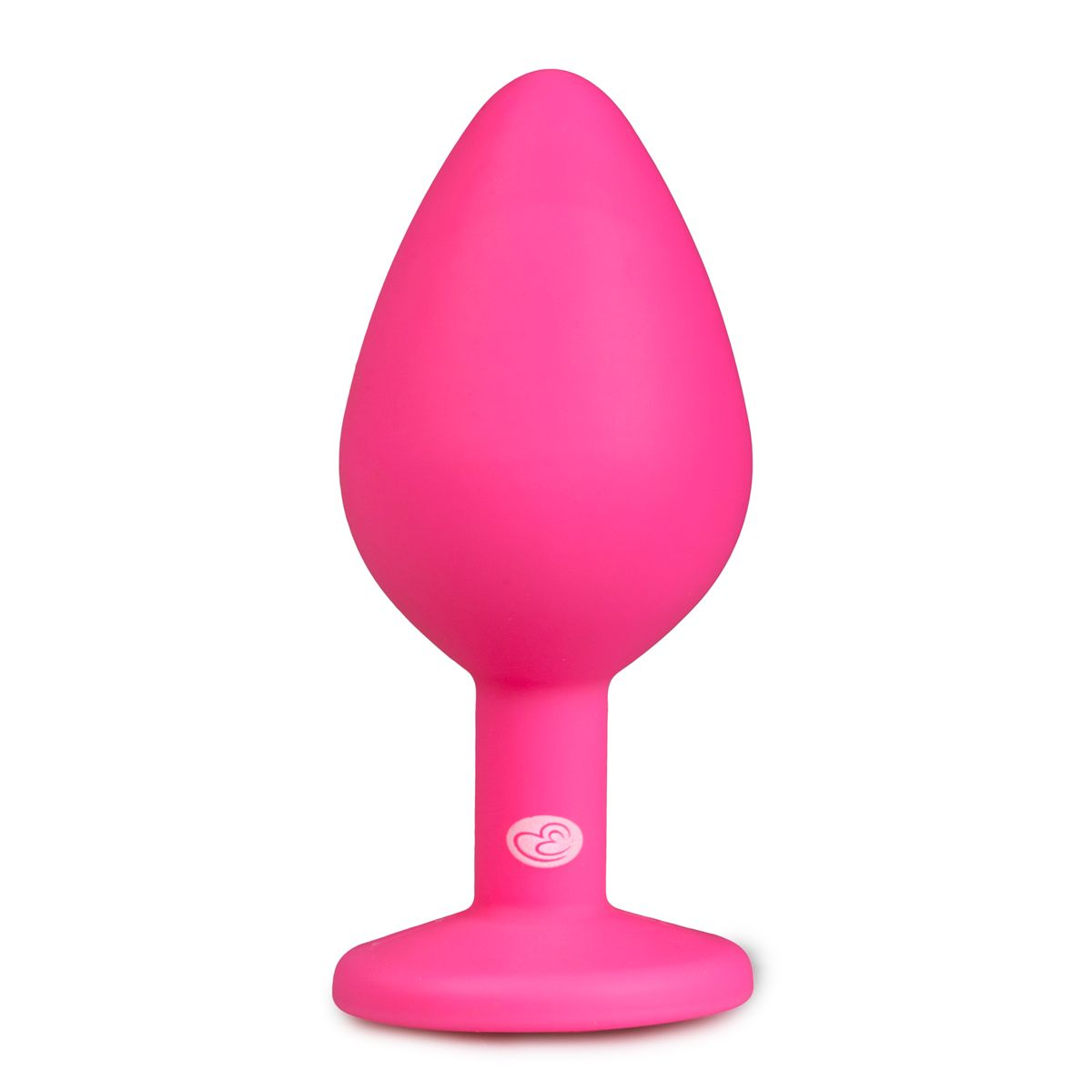 Ein rosa Sexspielzeug, geformt wie ein Tropfen mit verbreiterter Basis.