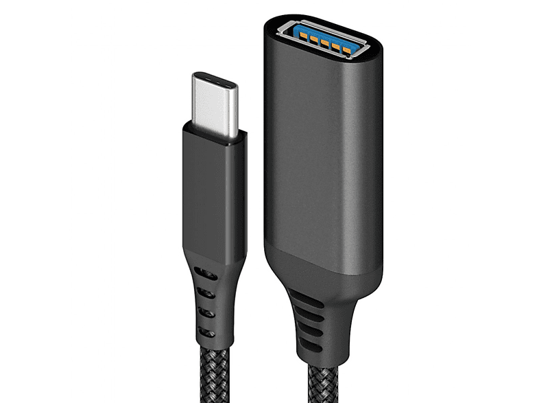INF Adapter USB-C-Stecker auf USB 3.0-Buchse Schwarz 20 cm USB Kabel | USB Kabel