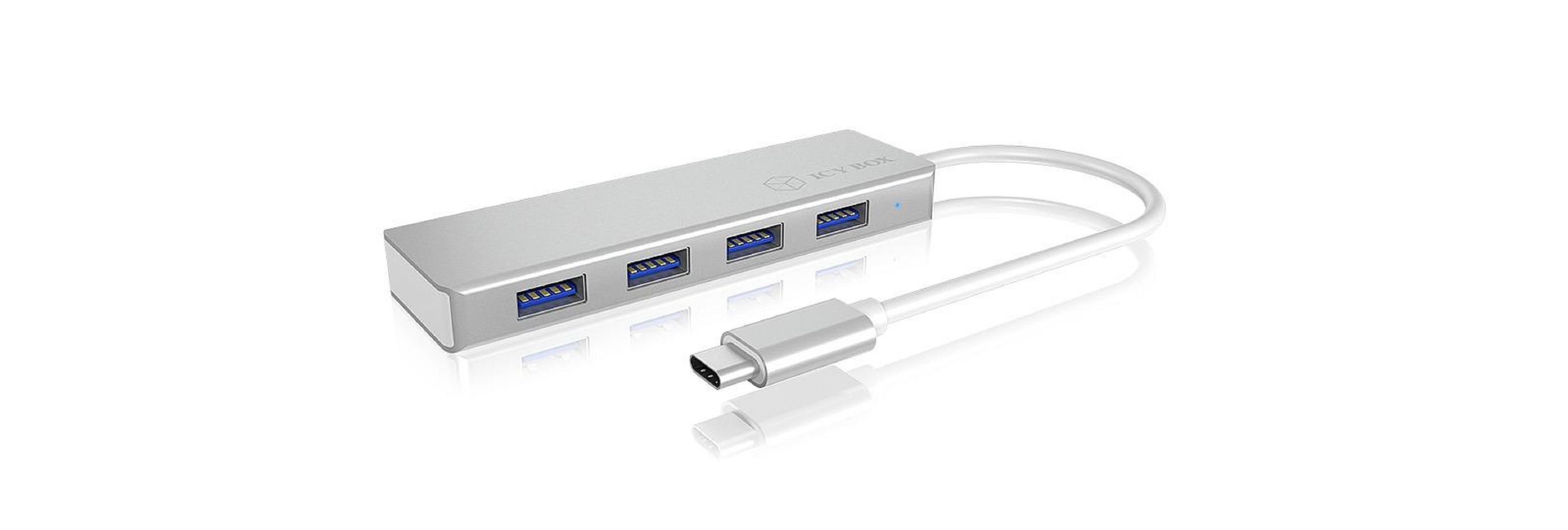 RAIDSONIC IB-HUB1425-C3 USB Hub, USB Verteiler, Silber