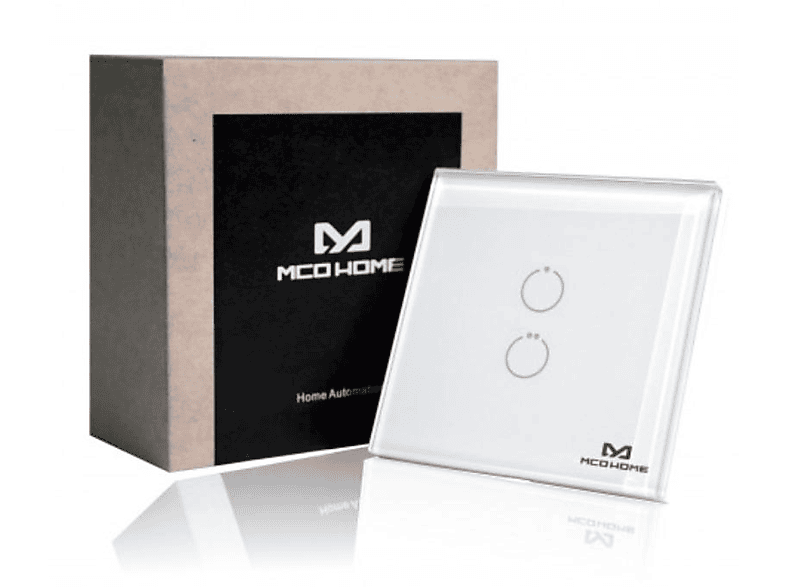 MCO HOME Z-Wave Touch Switch 2 Lasten Switch, Weiß